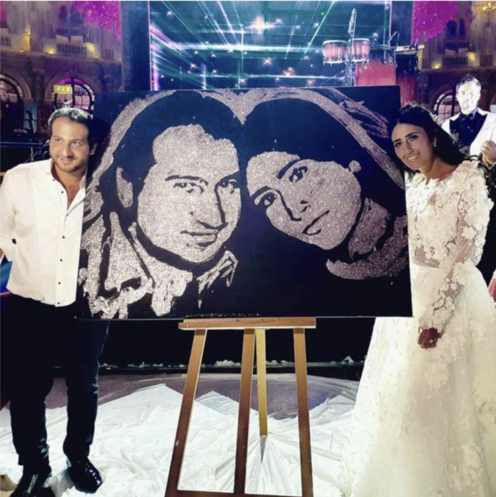 peintre performer ou speed painting 04 - Glitter painting - Glitter painting - Le Magicien de mon Mariage - Animation Mariage Originale Peintre Performer - Speed Painting / Glitter Painting